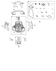 Cylinder Group Diagram and Parts List for 295777-0116-01  Briggs and Stratton Engine